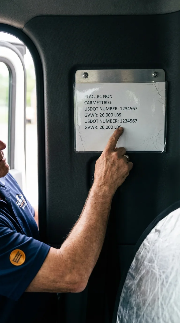 USDOT licensing placard verification in Lowellville